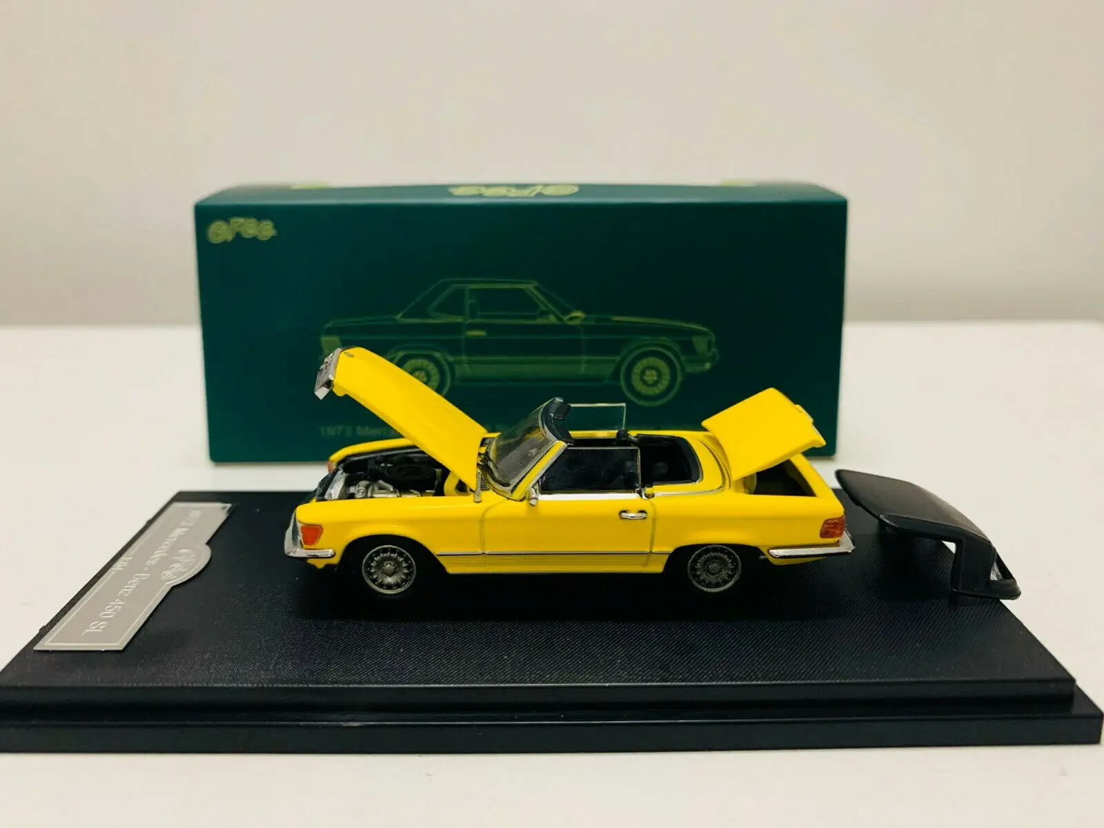 GFCC 1973 450 SL Roadster Soft Top Car Yellow 1/64 Scale Die-Cast Model