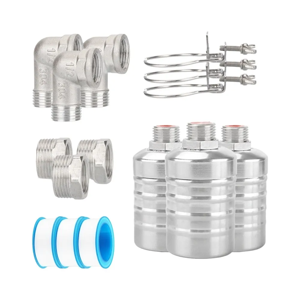 304 Stainless Steel Auto Shut Water Tank Valve with Corrugated Floating Ball and 4 Point Elbow for Reliable Level Control