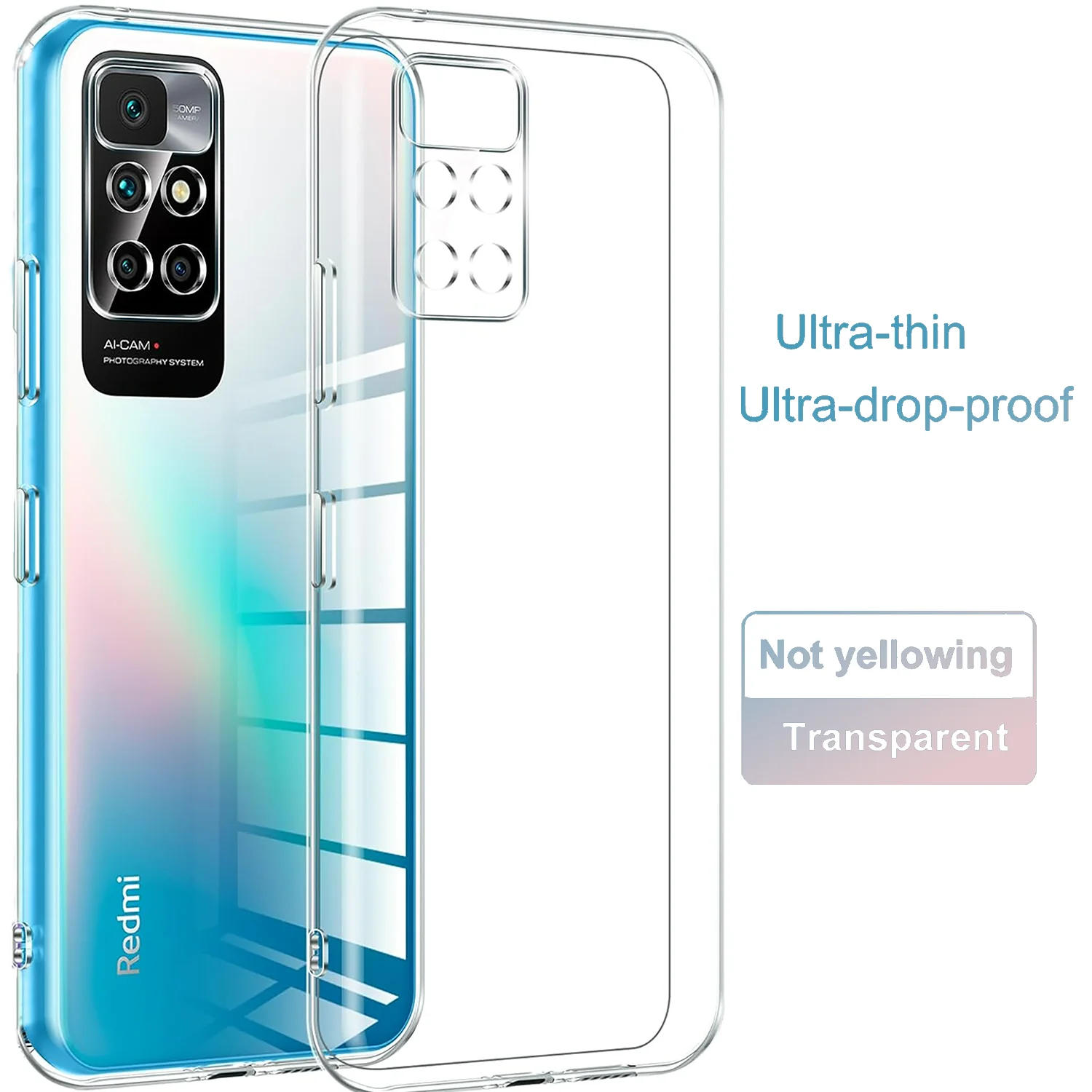 Ultra Thin Clear Silicone shockproof Soft TPU Slim Case For Xiaomi Redmi 13C 12C 10 Note 12 Pro Plus 12S Transparent Bumper Case