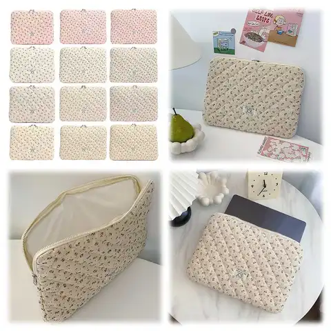 Flor padrão portátil manga caso sacos portátil computador capa saco tablet bolsa para macbook air pro 11 13 14 15 Polegada capa