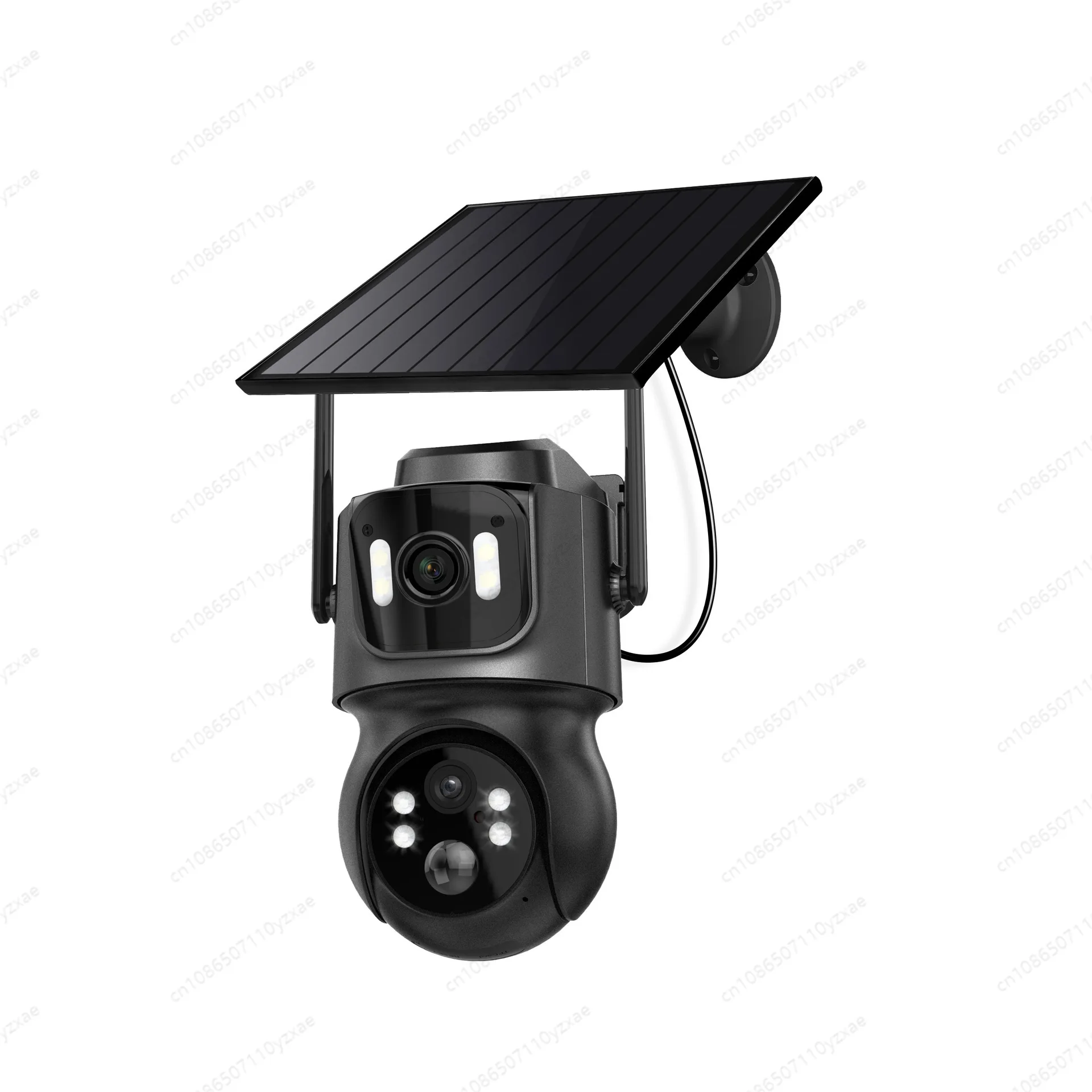 ICSEE Wireless Solar Camera - Battery Free Outdoor Security System with 2 Lenses, Remote Viewing via App, No Wiring Needed