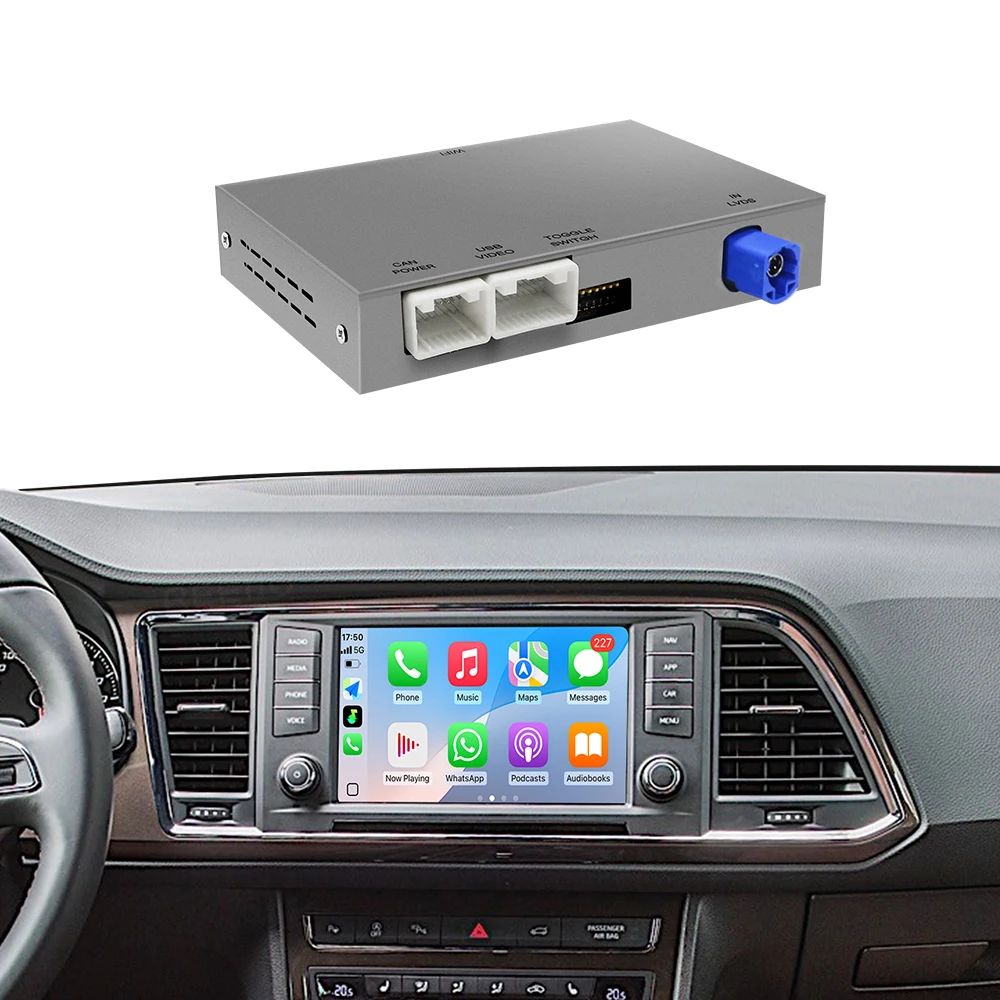 REEIIO Draadloze Android Auto Carplay Module Box voor Skoda Octavia Polo Golf 7 Passat Arteon Scirocco T-Cross Tiguan MIB MIB2 - afbeelding 2