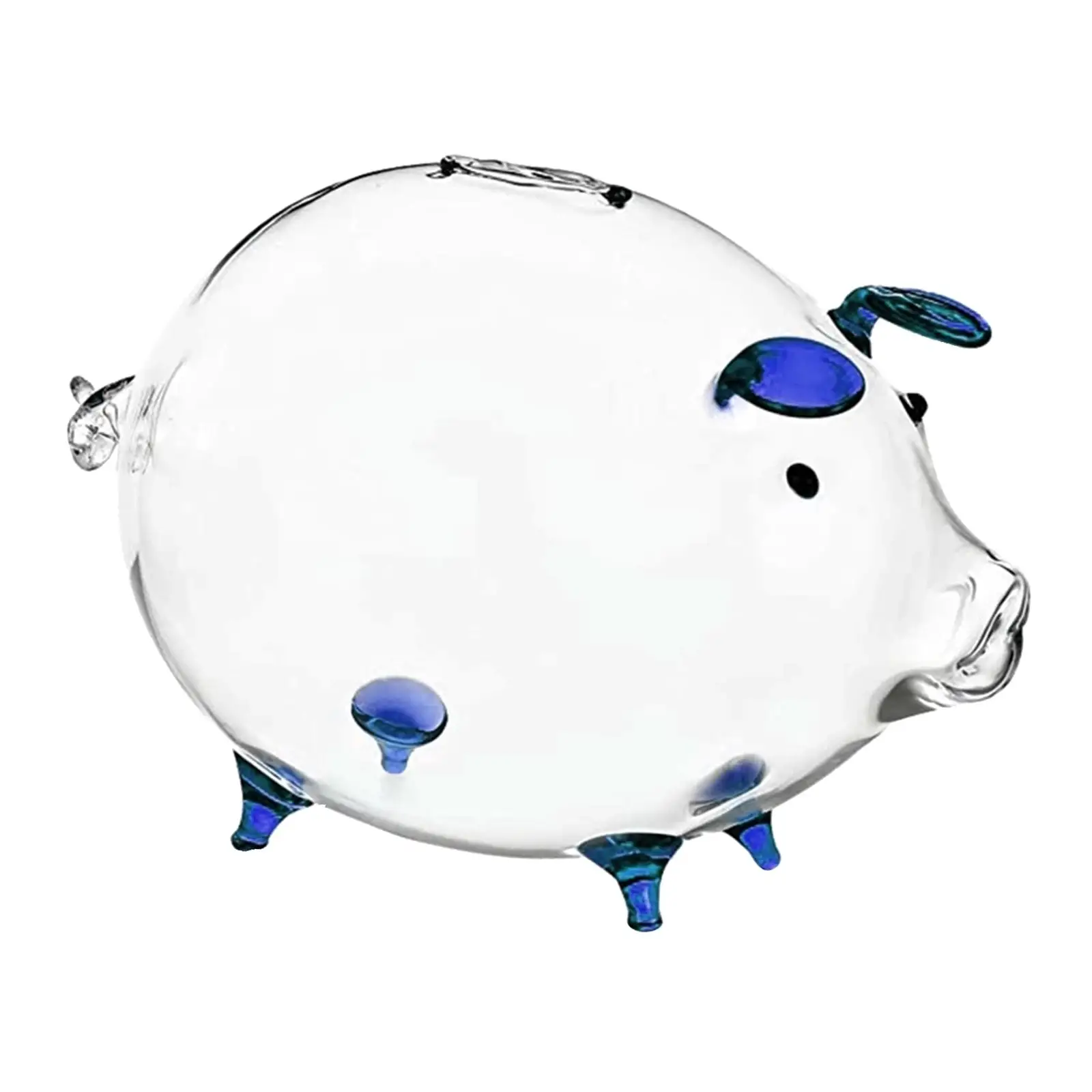 Retro Style Piggy Bank Glass Saving Case Animal Statue Organizer for Study Children Adults Trinket Holder