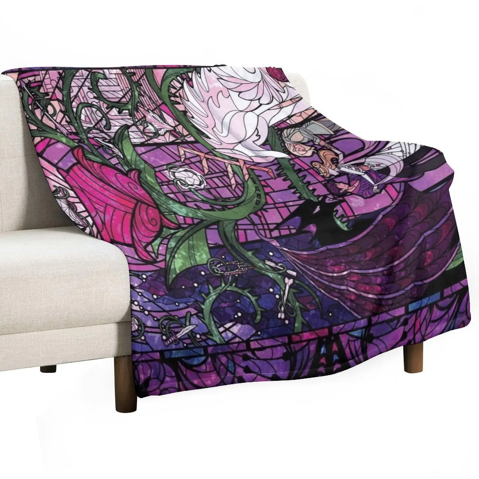 A Court of Thorns and Roses Stained Glass Throw Blanket Fashion Sofas Luxury St Picnic for babies Blankets