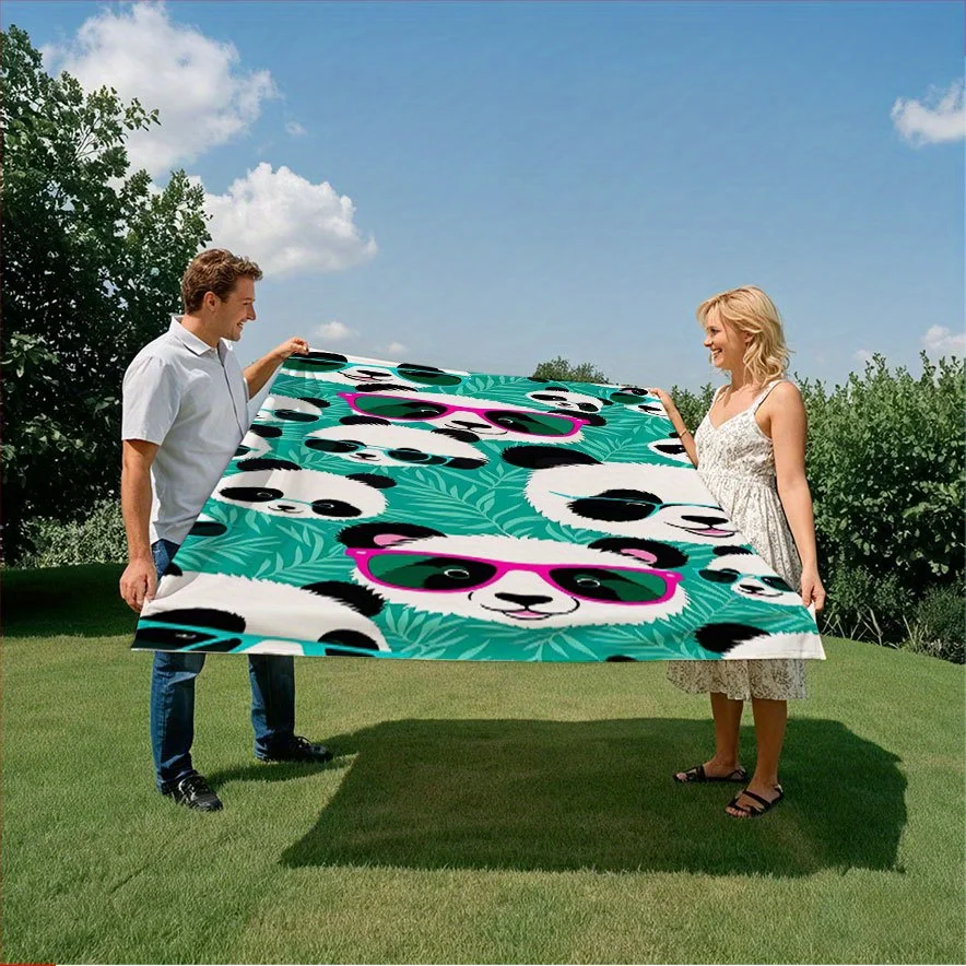 HipHop Panda Cool Blanket Reversible Flannel Throw for Urban Style AllSeason Comfort Panda Swag Gift
