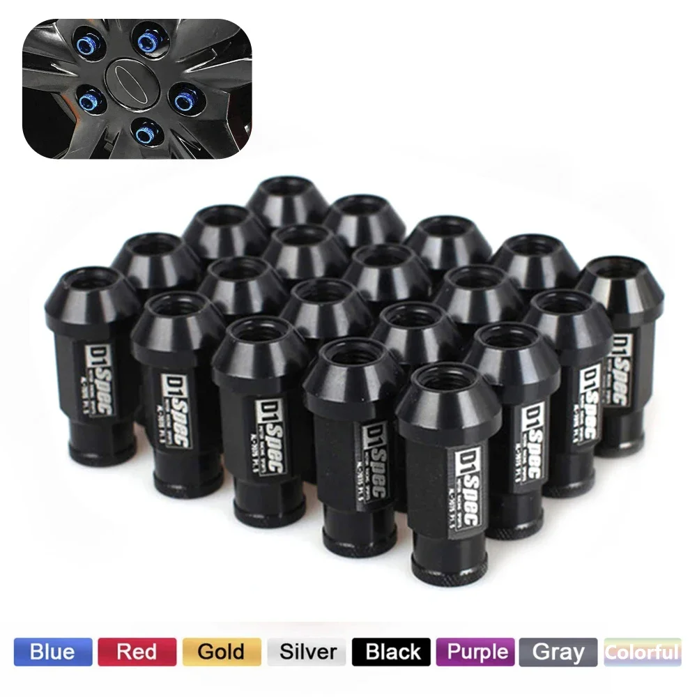 

High Performance D1-SPEC 52MM Wheel Lug Nuts 20PCS/Set M12X1.5 Nuts & Bolts for Honda Acura Civic Integra Automobiles Parts