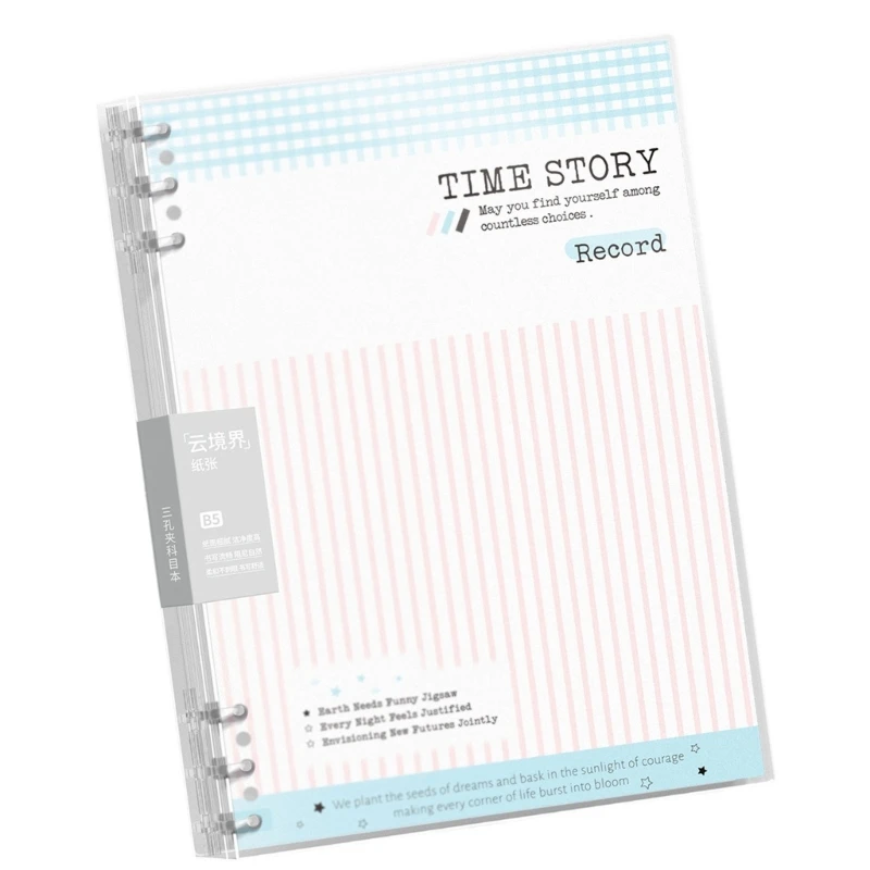 HX5E B5 Lined Note-Taking Notebook with 60 Sheets and Fold-Over Writing Use