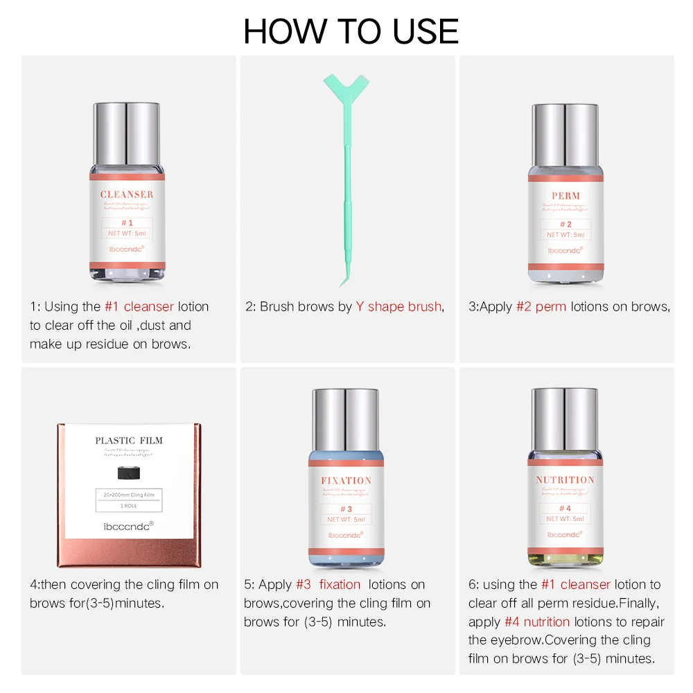 Kit di laminazione per sopracciglia per sollevamento sopracciglia Trucco per occhi a lunga durata Laminazione professionale per sopracciglia Trucco per occhi permanente per sollevamento ciglia