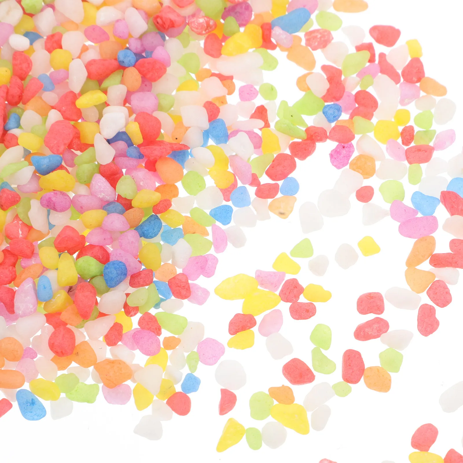 مجموعة أحجار رملية 100 جرام لمنطقة لعب الأطفال، حصى زخرفي ملون بألوان زاهية، أحجار آمنة وناعمة وخفيفة الوزن لصندوق الرمل وحوض السمك