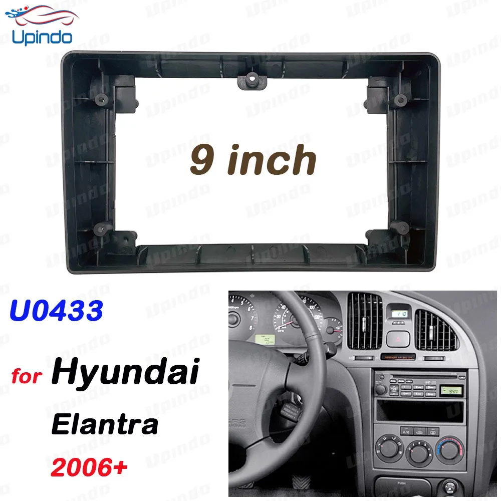 Car Accessoires 2 Din 9 Inch Radio Fascia DVD GPS MP5 Panel Frame for Hyundai Elantra 2006+ Dashboard Mount Kit