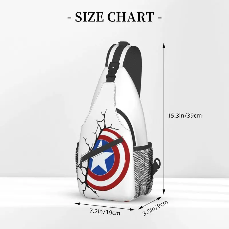 Captain America Sling Chest Bag Custom Crossbody Shoulder Backpack for Men Travel Hiking Daypack