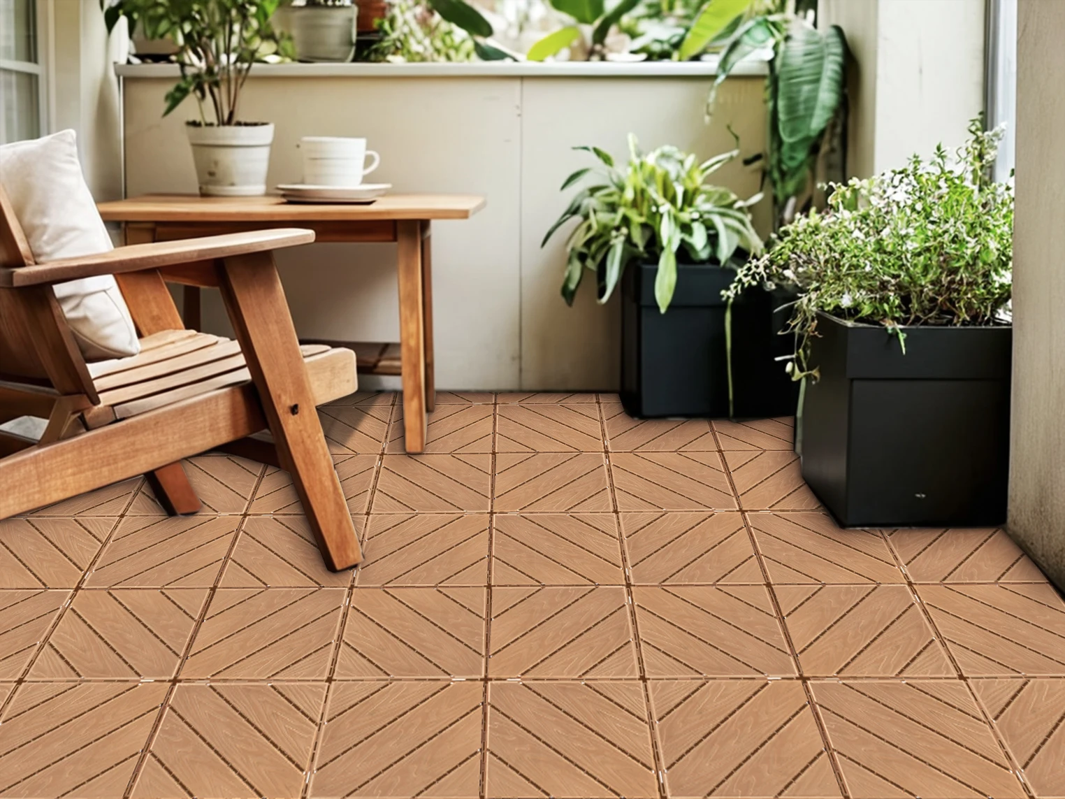 

Plastic Composite Deck Tiles Set of 35pcs, Composite Decking Resist Rust, Water, Weather, Easy to DIY & Maintain, Ideal for Pati
