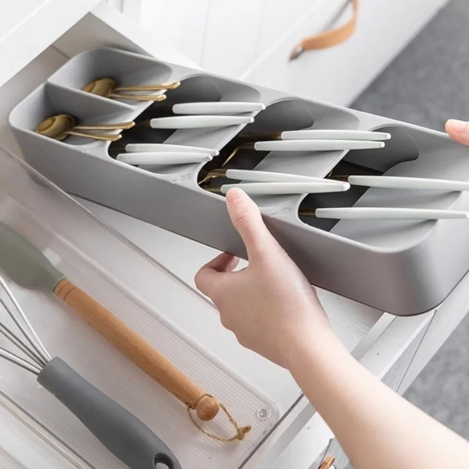 Multifunctional Kitchen Drawer Organizer for Cutlery Classification, Knife Fork Storage Box, Creative Desktop Sundries Organizer