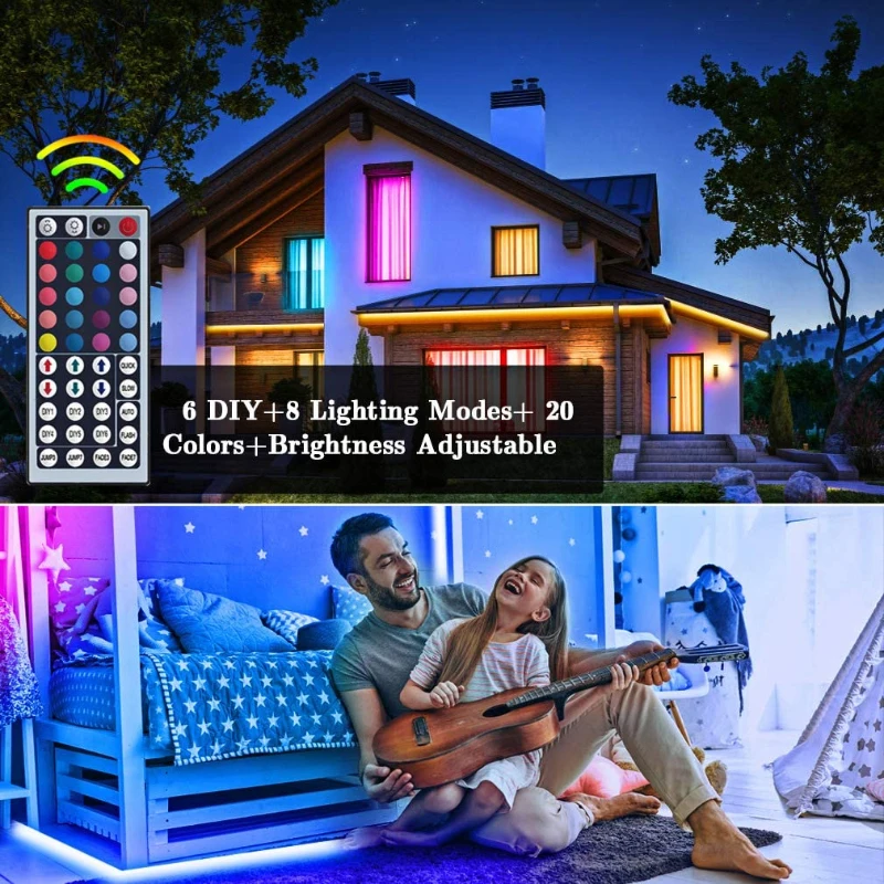 RGB Led Strip Lights 10m 20m 30m Led Lights for Room Remote control Flexible Ribbon for Home Bedroom Decor TV Backlights