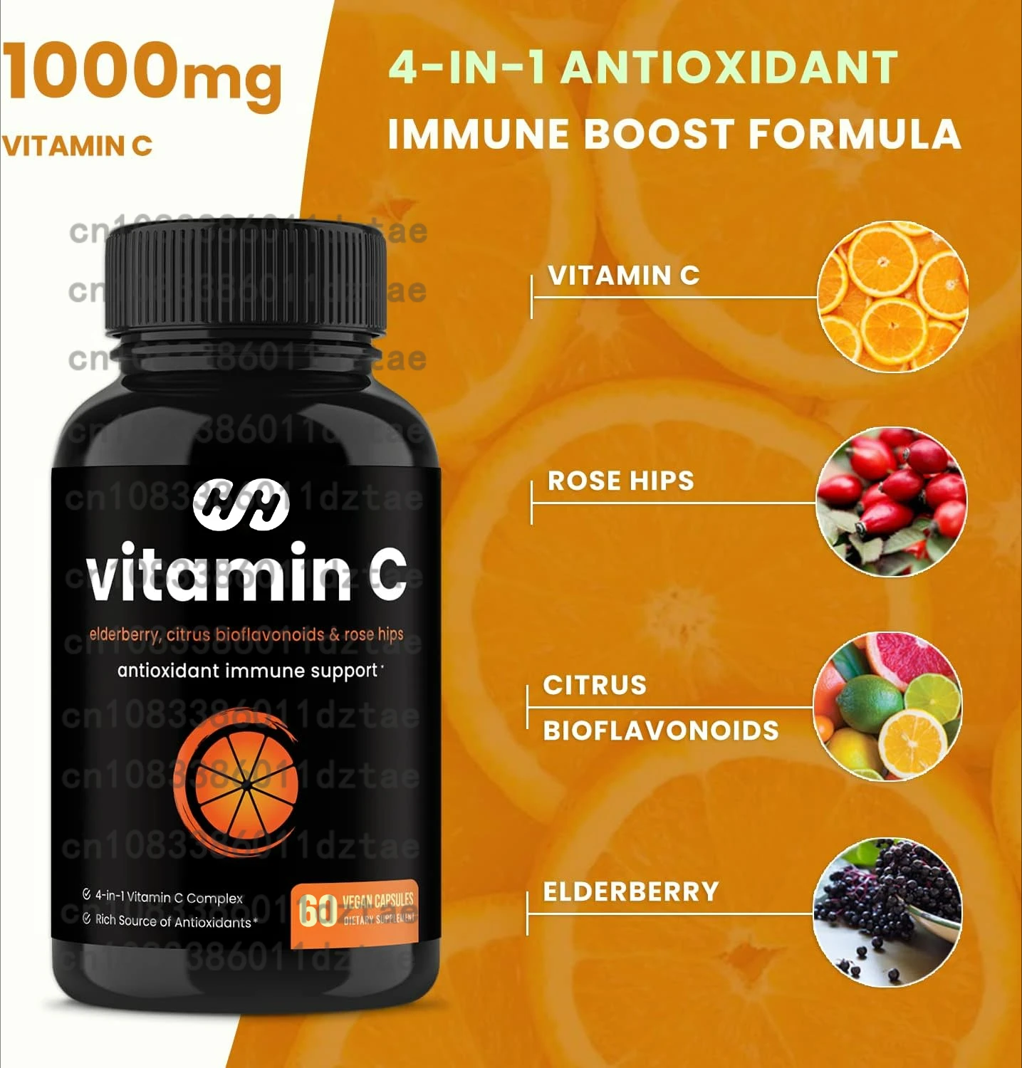 

Vitamin C 1000mg Capsule Supplements for Flavonoids and Vitamin C Supplements Capsules Improve Immunity Non-GMO 60 Capsules