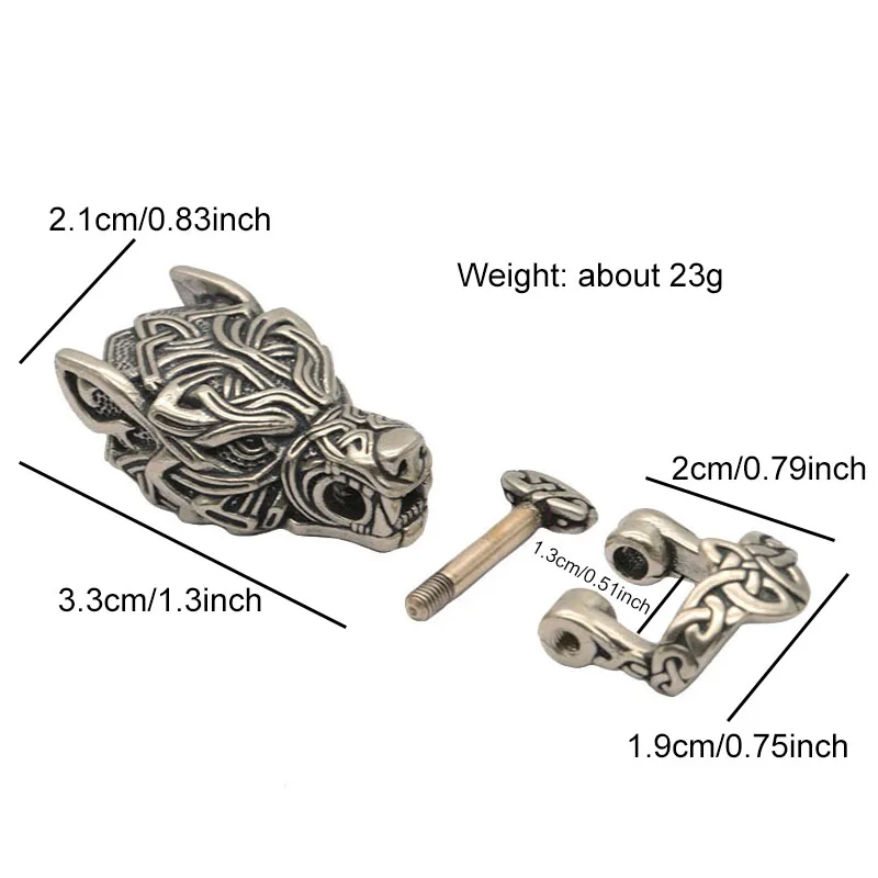 Armor Wolf Warrior Brass Buckle EDC Outdoor DIY Woven Paracord Survival Bracelets Supplies Accessories Retro Umbrella Rope Beads