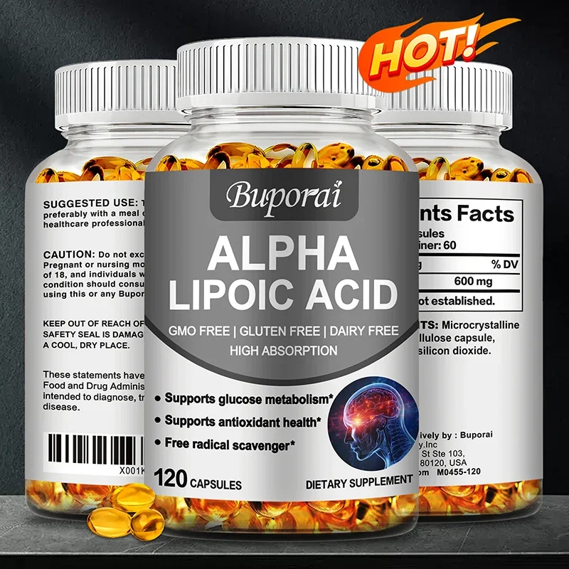 Alpha Lipoic Acid 600mg - Powerful Antioxidants Skin Care Protecting Liver, Brain and Nerve Health Energy Metabolism