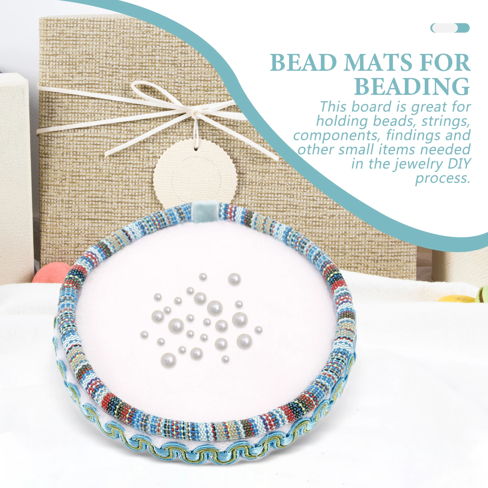 

Bead Storage Tray Round Fabric Beading Plate Sequins ganizer Boards Jewelry Making Tools Blue Color Soft Surface