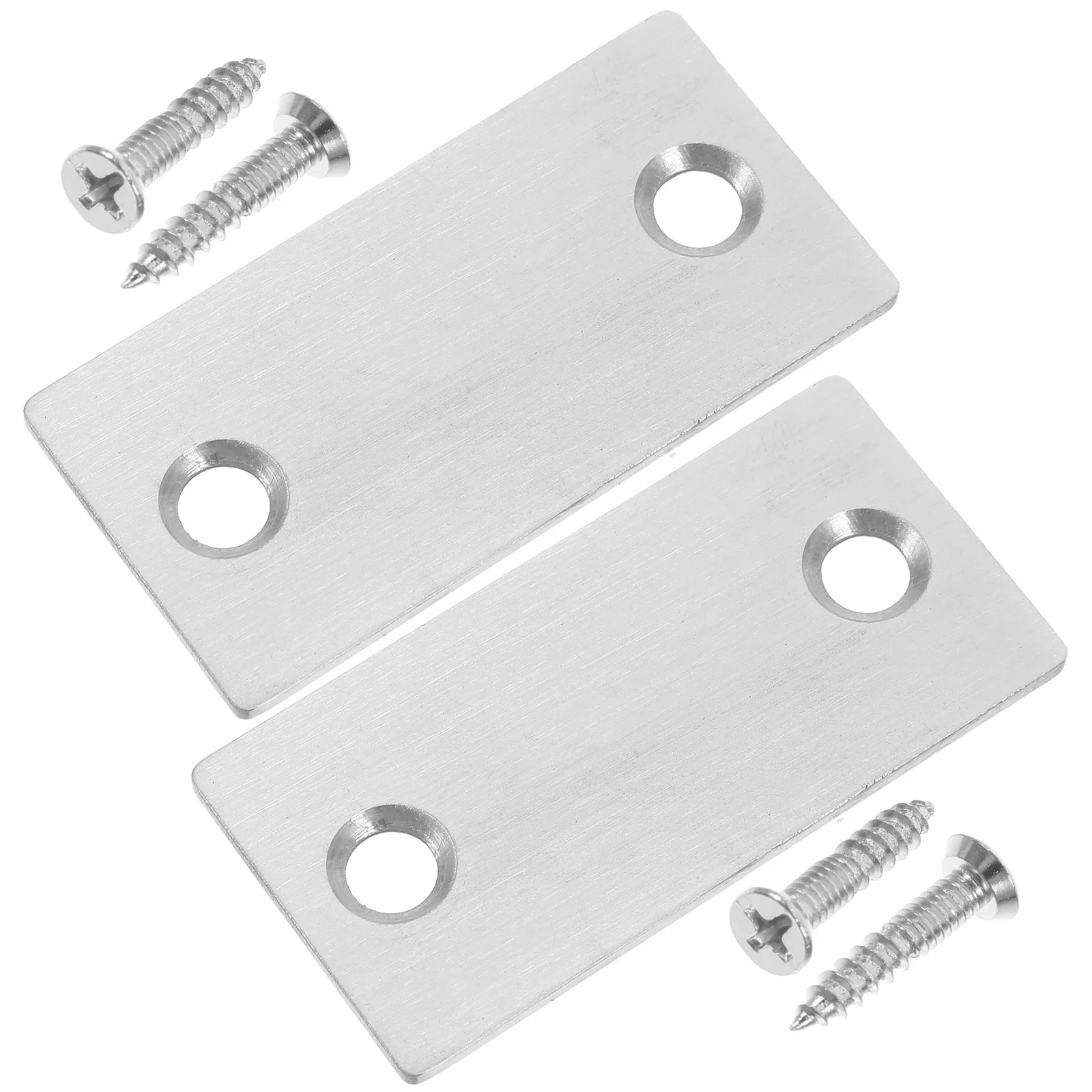2pcs Edge Filler Stainless Steel For Door Hole Repair Replacement Parts Door Reinforcement Plate Strike Plate Covers