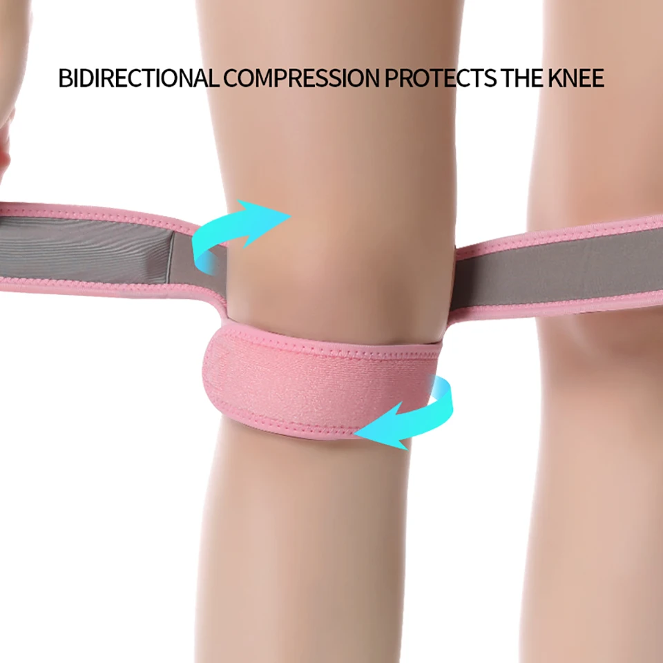 1PCS Adjustable Sports Kneepad Double Patellar Knee Patella Tendon Support Strap Brace Pad ProtectorOpen Knee Wrap Strap Band