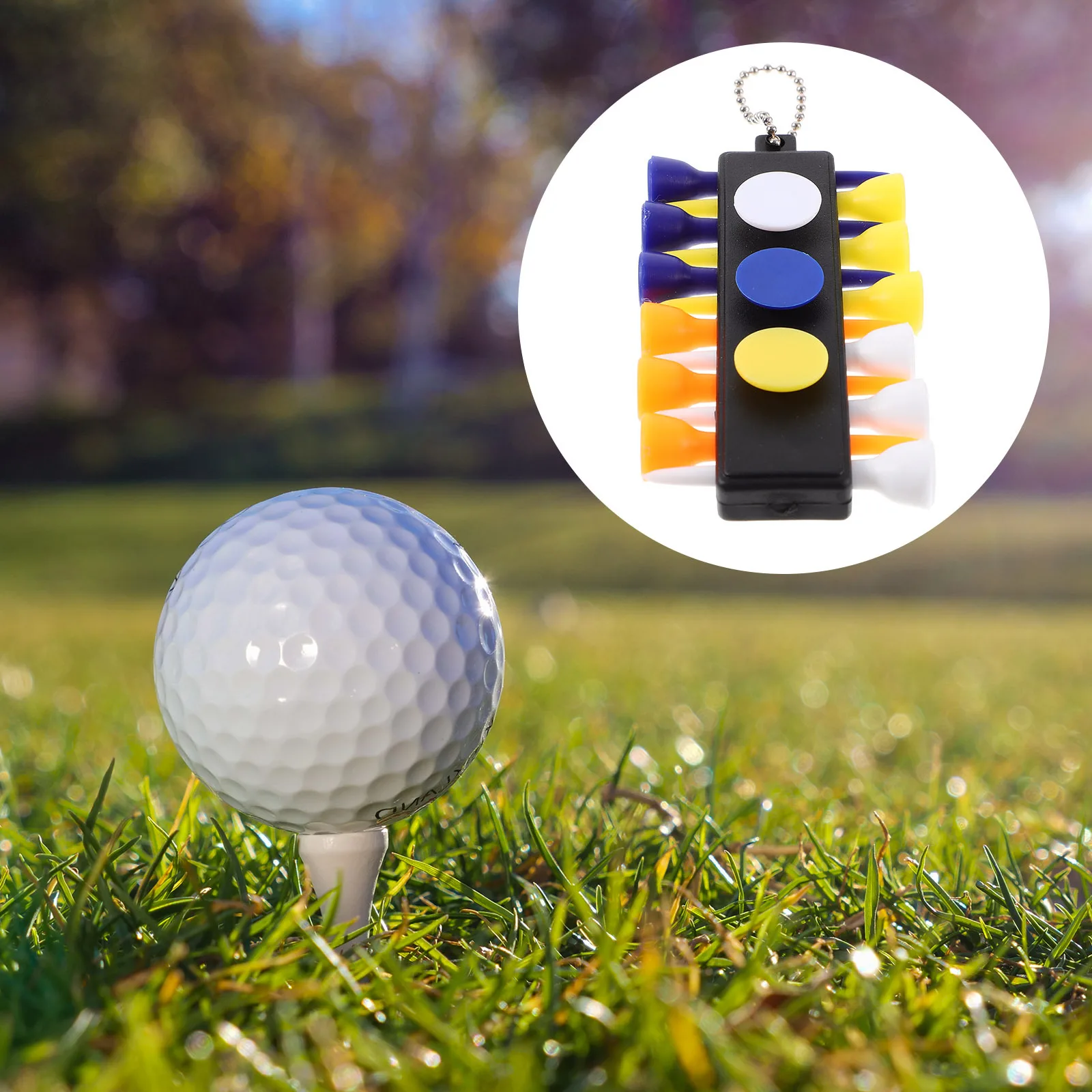 

Golf Tool Portable Tee Holder 12 Tees Ball Markers Divot Tool Pencil Keychain Essential Tees Ball Marker Pencil