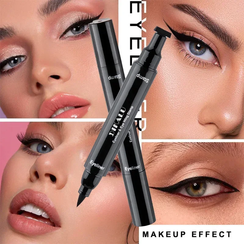 Zwarte Dubbelzijdige Sneldrogende Driehoek Sterafdichting Eyeliner Pen Waterdichte Duurzame Niet-Smudge Vloeibare Eyeliner Potlood Cosmetica