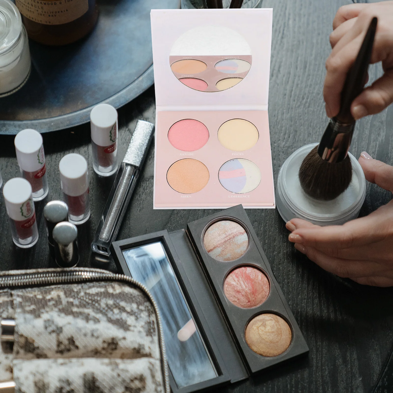 Palette de maquillage 4 couleurs, hautement pigmentée, longue durée, ombre à paupières, usage professionnel quotidien