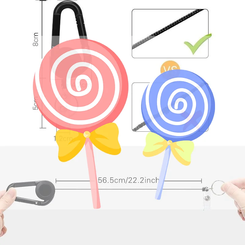 8 Color Transparent Outdoor Telescopic Card Holder Badge Holder Badge Reel Clip