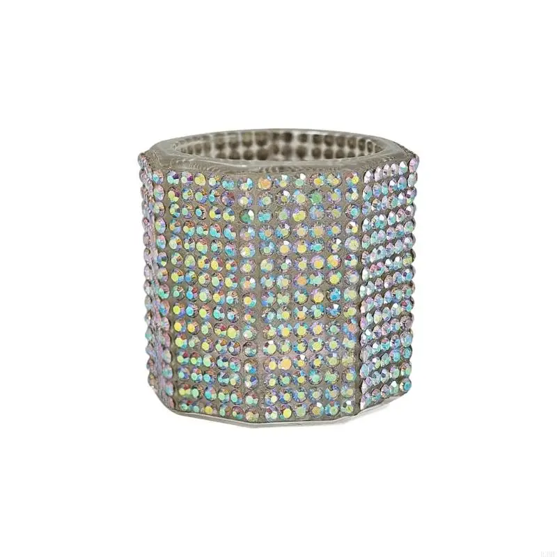 R3MF Stijlvolle acryl nagelschotel met strassdecoratie Dappenschotel manicure houder voor vloeistofonderhoud en weergave