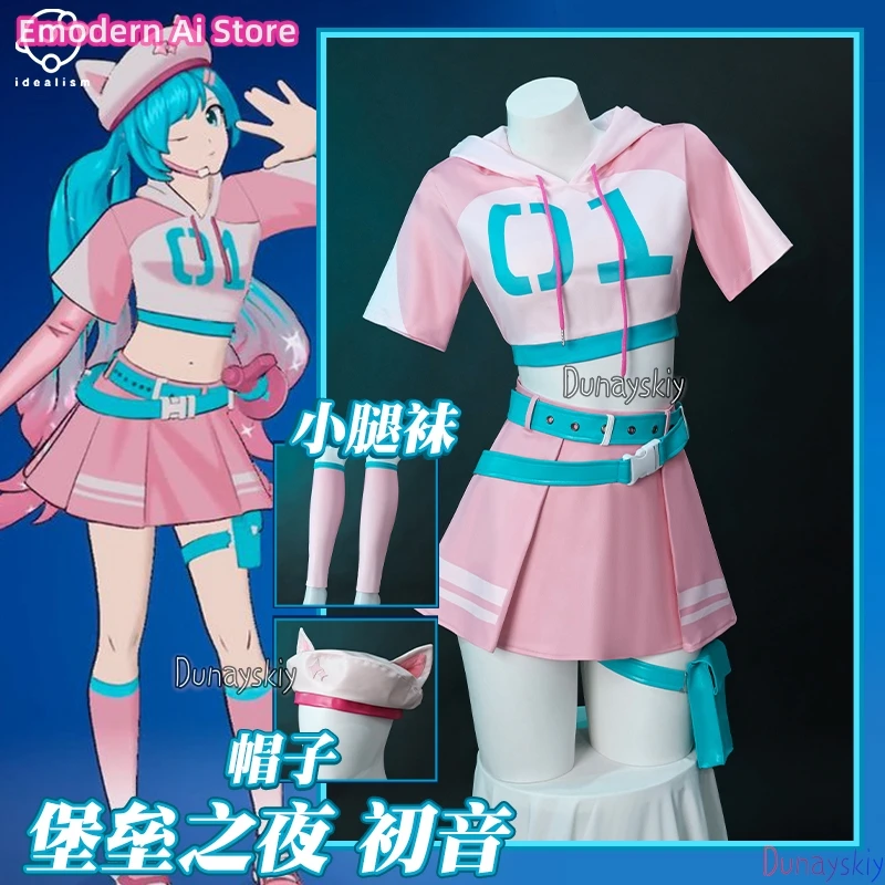

Project Sekai Colorful Stage Mikuku Original 2025 Fortnit Cosplay косплей Racing Suit Halloween Women Outfit Top Skirts Hat