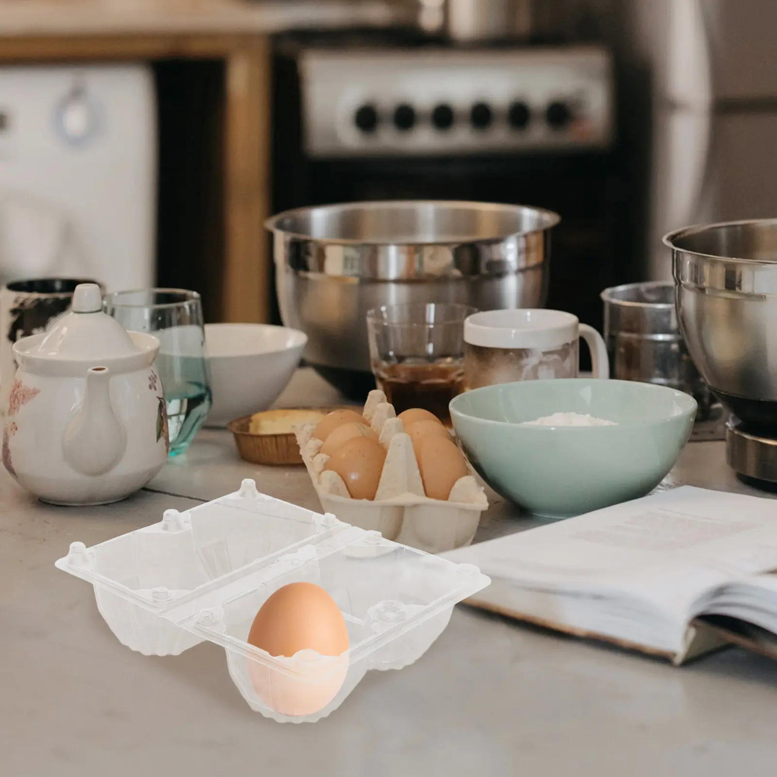 

6Pcs Transparent PVC Goose Egg Carton Clear Multi-Slot Egg Holder for Storage Display Carton Eggs Cartons Eggs Cartons Bulk