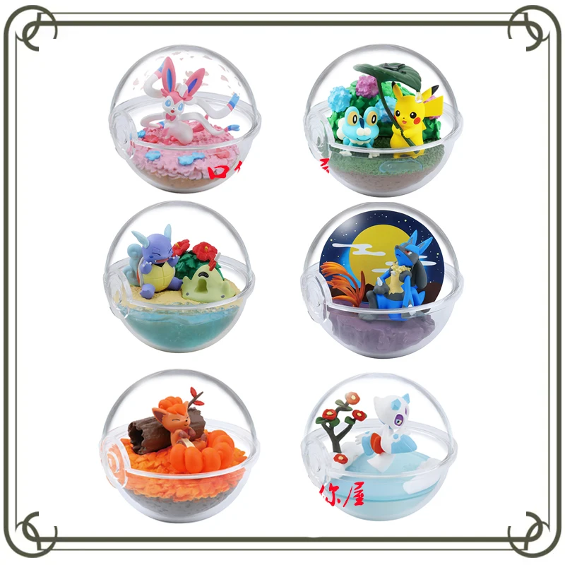 ของแท้อะนิเมะ Pokemon Fairball กล่องตาบอด Fennekin Pumpkabo Mimikyu Pikachu ตุ๊กตารูปของเล่นเด็กของขวัญ