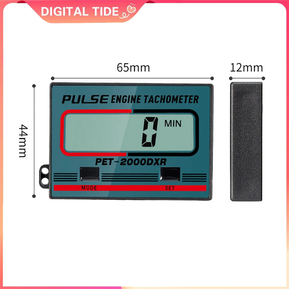 100-30000 RPM Gauge Digital Tach Hour Meter for ATV Lawn Mower 2/4 Stroke Engine Spark Plugs Accessories Pulse Engine Tachometer