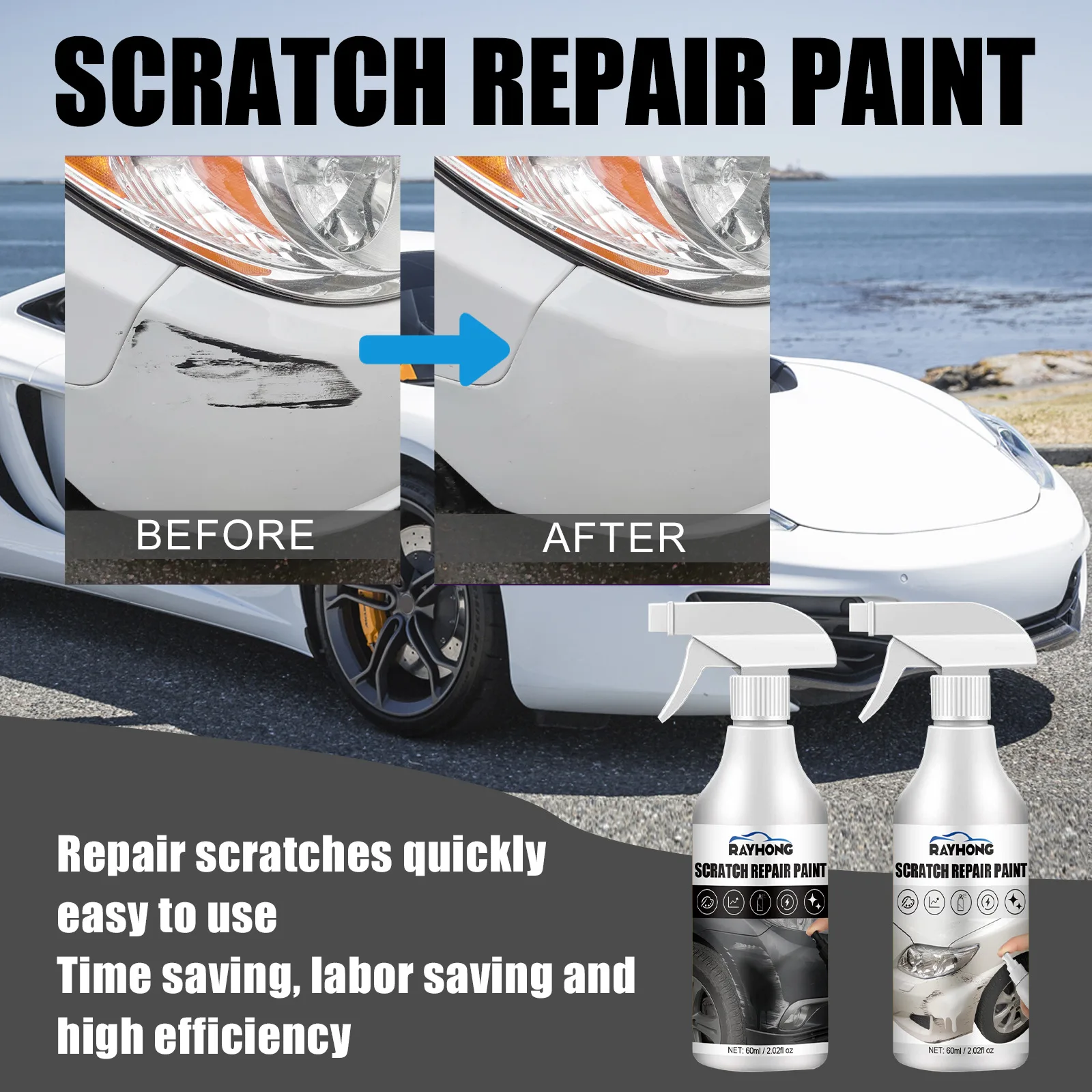 Car self-spraying paint Car scratch repair self-spraying paint varnishing touch-up spray