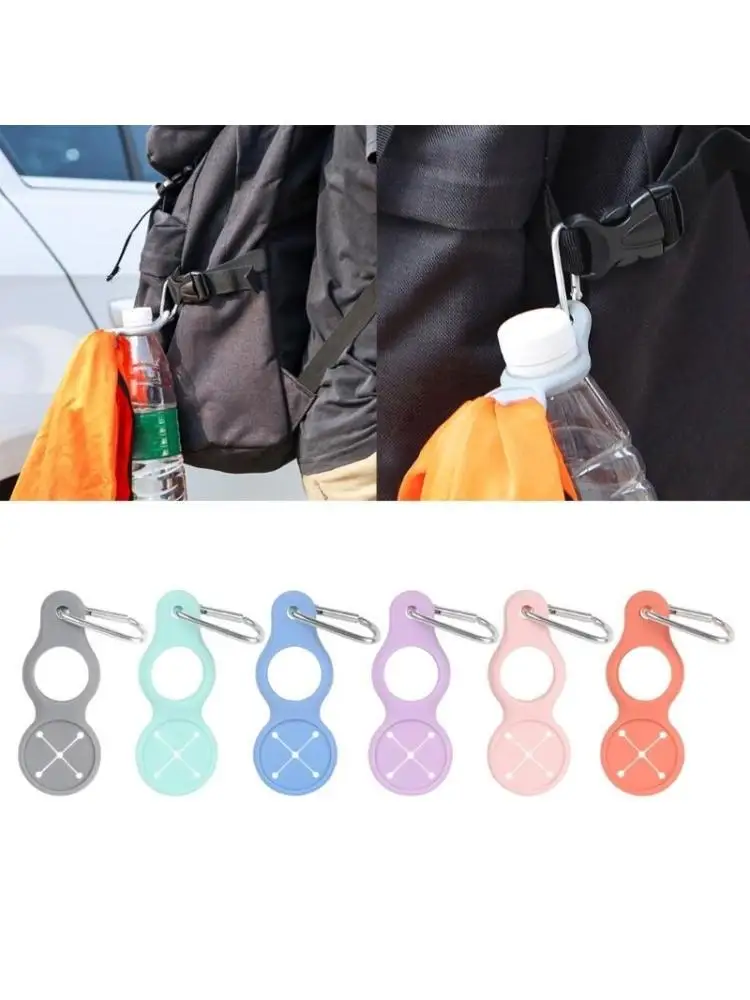 

652F Water Bottles Holder with Towel Hook Durability Silicones Sports Bottles Buckles for Outdoor Camping