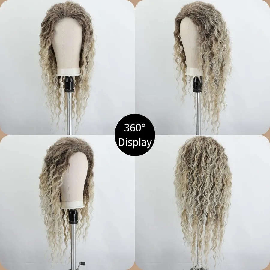 باروكة صناعية مموجة خفيفة الوزن مع طبقات أشقر طويل مجعد للنساء، شعر مستعار بديل بلون طبيعي من أجل Everyd