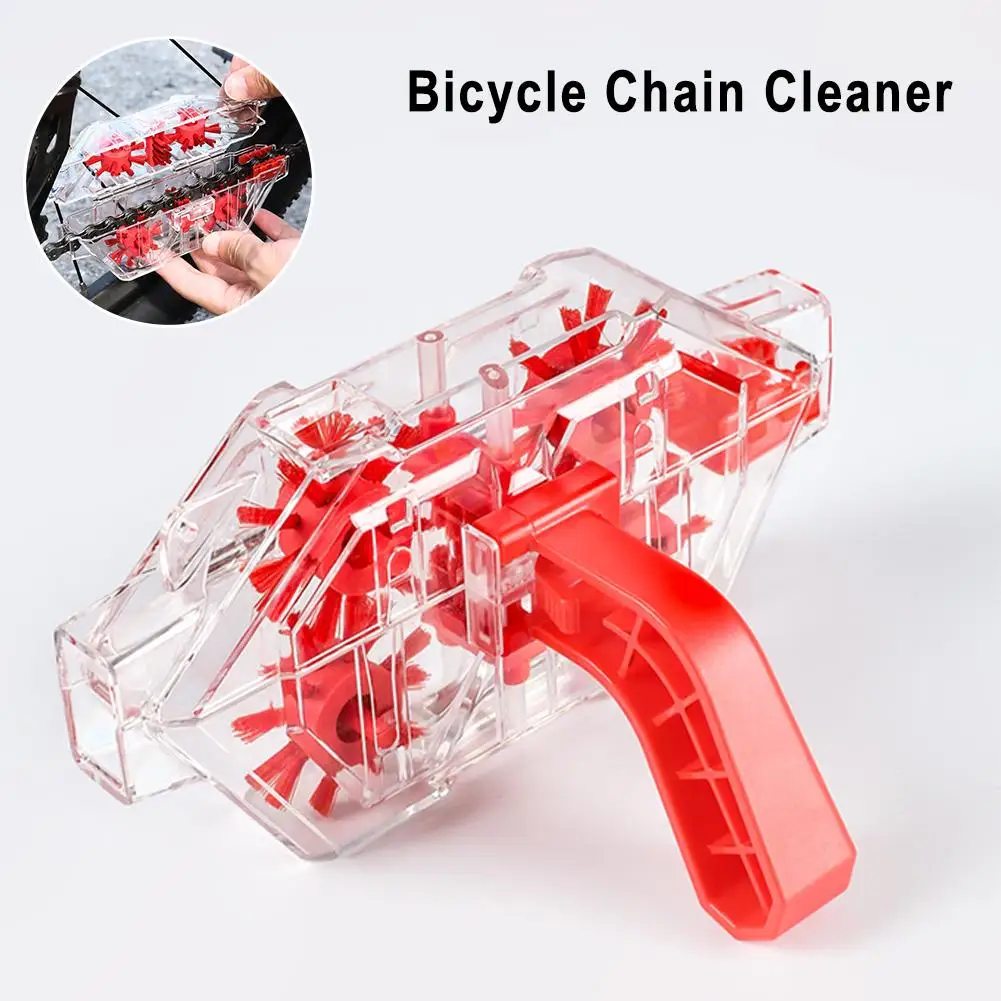 Portable Bicycle Chain Cleaner Bike Brushes Scrubber Accessory Tool Cleaning Cycling Mountain Kit Outdoor Wash Y1c0