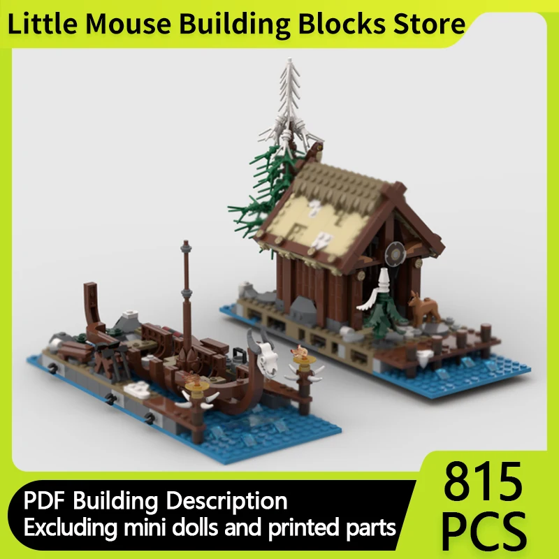 

City Street View Model MOC Building Bricks Viking Shipyard Barn Modular Technology Gifts Holiday Assemble Children Toys Suit