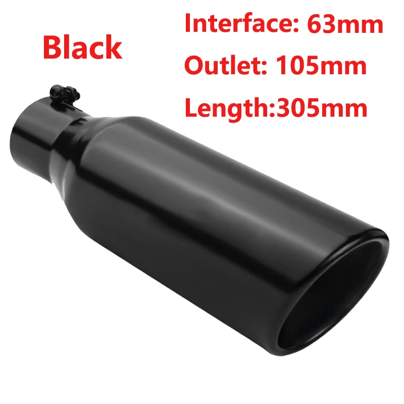 Universal Car Exhaust Systems Muffler Decoration Chrome Tail Pipe Car Styling Car Exhaust Trim Muffler Pipe Tail Stainless Steel view 3