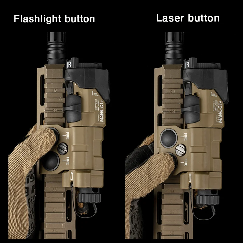 MAWL C1 modular laser designator, laser flashlight combination light, auxiliary lighting weapon light