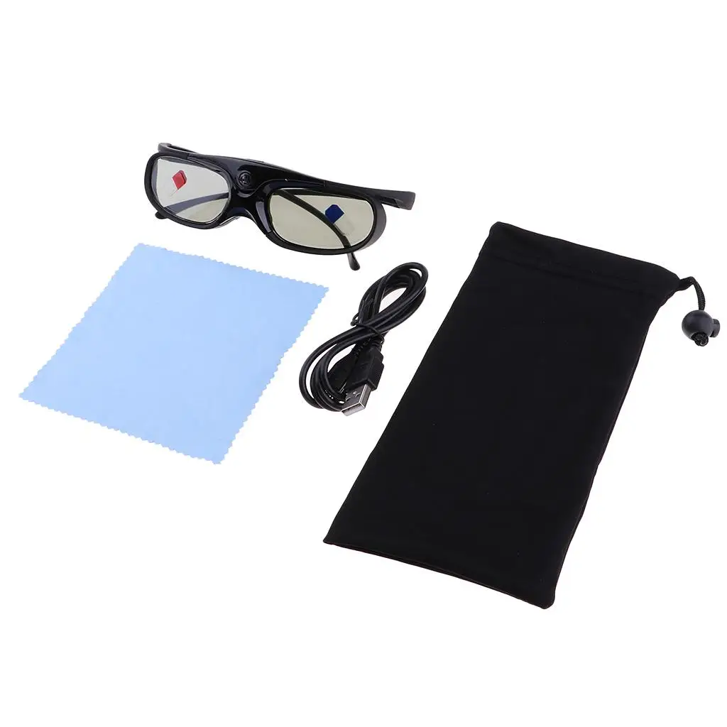 DLP Glasses, 96-144Hz Rechargeable Active Shutter Eyewear -T