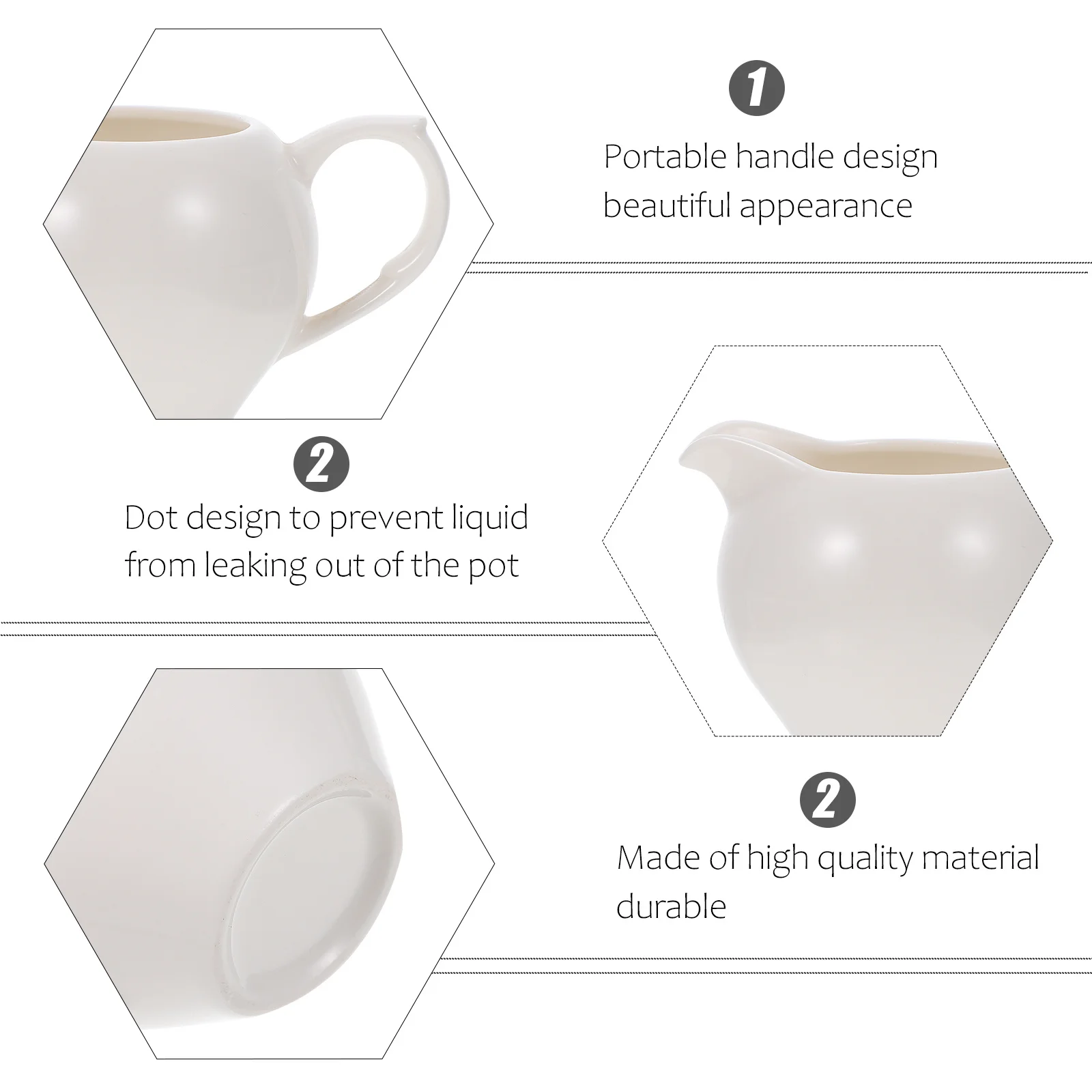 

Ceramic Milk Cup White Kitchenware Easy Clean Dishwasher Safe Comfortable Handle Design for Dessert Shops Cafes Restaurants