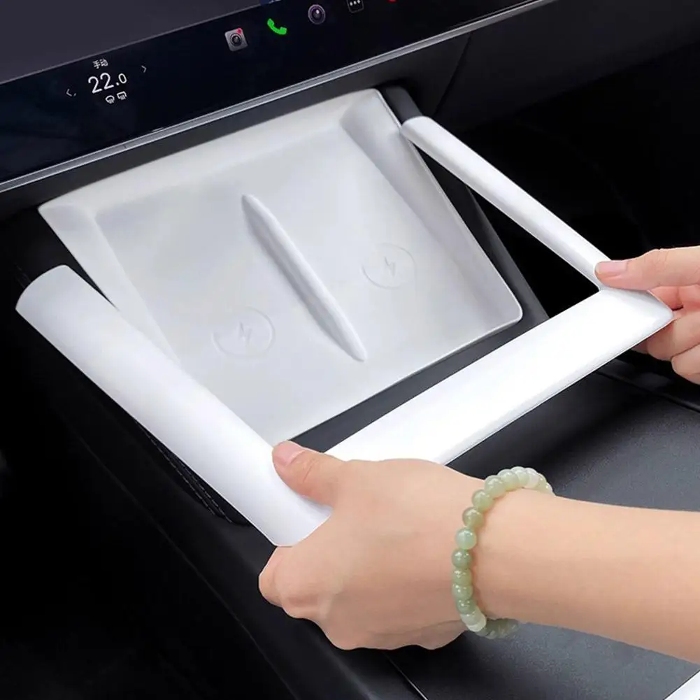 For Tesla Model Y/3 Central Control Wireless Charging Decorative Border Interior Protection Color Changing Accessories