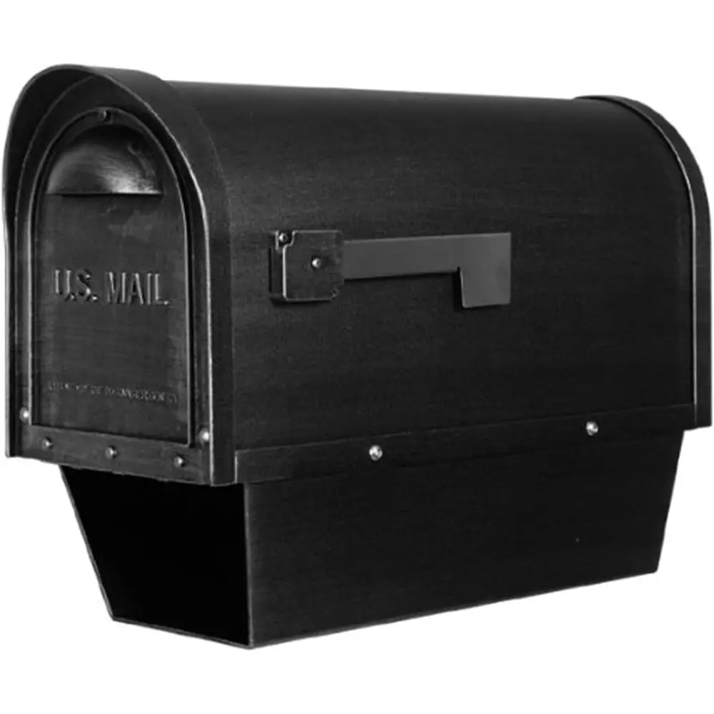 

Classic Black Aluminum Post-Mounted Curbside Mailbox with Tube - SCC-2008-BLK