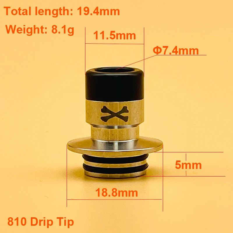 DSX bone X Style 810 طرف بالتنقيط من الفولاذ المقاوم للصدأ قطعة فم واسعة التجويف لـ zeus x rta TFV12 ملحقات خزان البخاخة الإلكترونية #4