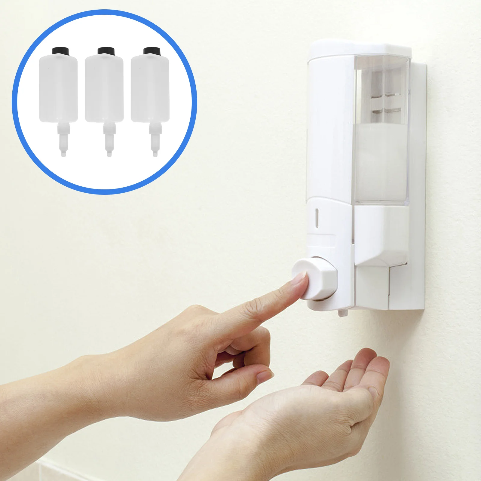 3 مجموعات من أجزاء حاوية الصابون السائل لزجاجة توزيع الصابون المثبتة على الحائط، زجاجة داخلية بديلة لسيليكون المطبخ والحمام #1