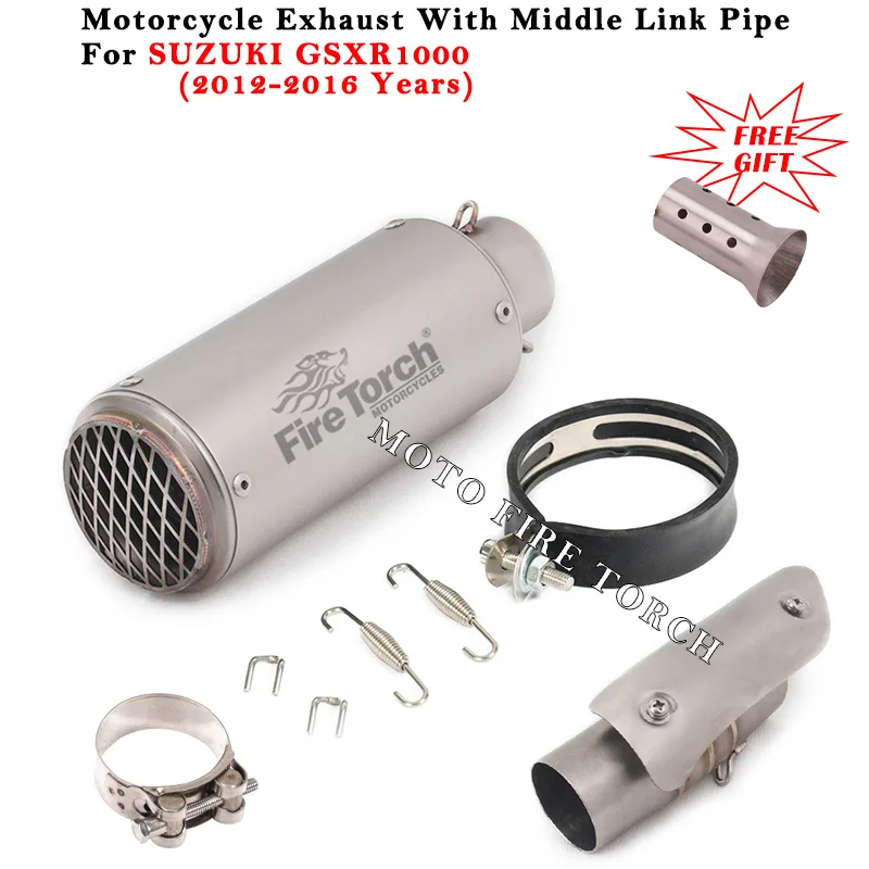 Slip On For SUZUKI GSXR1000 GSXR 1000 GSX-R1000 2012 - 2016 Motorcycle Exhaust Escape Modify Muffler Middle Link Pipe DB KIlle