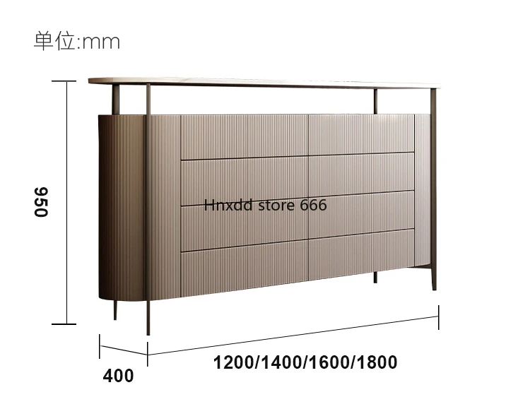 Italian minimalist rock slab eight-bucket cabinet