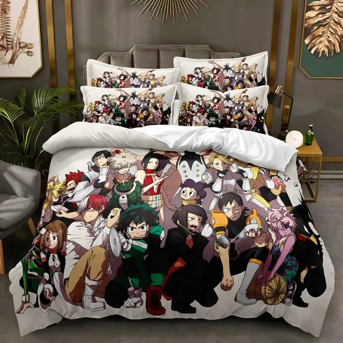 NEW My Hero Academia Bedding Set,Hero Academia Duvet Cover Set Anime Comfortable Quilt Cover Single Double Queen Twin Full Size