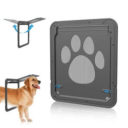 Dog Cat Pet Door Lockable Magnetic Screen Outdoor Dog Cat Screen Window Door Enter Freely Self-Closing Flap Gate Pet Supplies